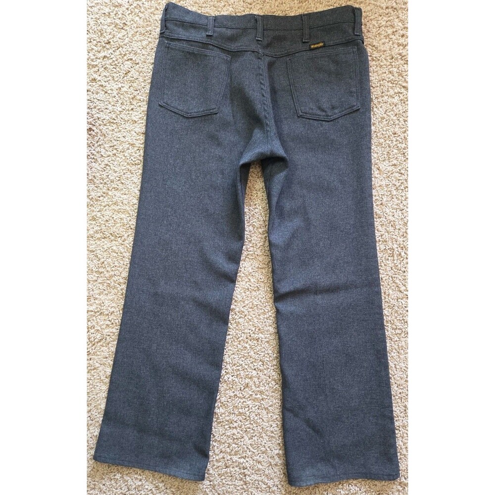Vtg Wrangler Wrancher Dress Jeans Pants 34x29 Gray 82HK Poly - Boot Zipper - USA - Picture 3 of 11